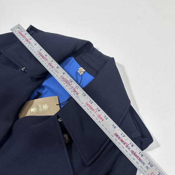 NWT Burberry The Regina Women Size 4 Wool Gabardine Long Trench Coat Navy $2,890 - Picture 10 of 13